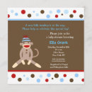 Search for cute monkey square invitations Baby