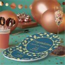 Search for blue and gold graduation plates High school graduation party