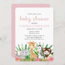 Search for monkey baby girl shower invitations Whimsical