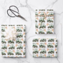 Search for green tractor wrapping paper Watercolor