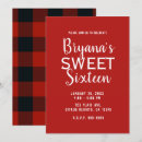 Search for plaid sweet 16 invitations Chequered