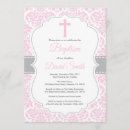 Search for pink and grey christening invitations Christian