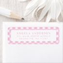 Search for gingham return address labels Pink