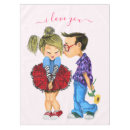 Search for valentine tablecloths I love you