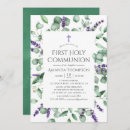 Search for lavender first communion invitations Watercolor