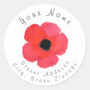 Search for red poppy return address labels Modern