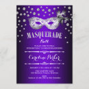 Search for purple masquerade birthday invitations Mask