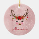 Search for pink reindeer christmas tree decorations Girly