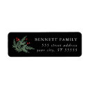 Search for pine and berries return address labels Black