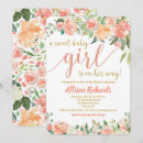 Search for peach baby girl shower invitations Floral