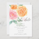 Search for pink and orange wedding save the dates Watercolor floral