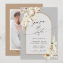 Search for tropical floral save the dates Pampas grass