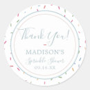 Search for baby sprinkle thank you stickers Colourful