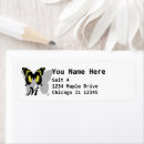 Search for butterfly wings return address labels Yellow