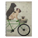 Search for bicycle notebooks Dogs on bicycles