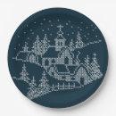 Search for christmas village paper plates Blue