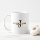Search for gold text mugs Initial