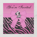 Search for zebra print and pink invitations Girl