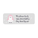 Search for pink penguin return address labels Penguins