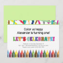 Search for crayon birthday invitations Girl