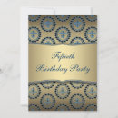Search for teal gold 50th birthday invitations Party