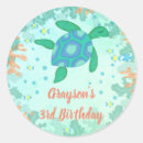 Search for sea turtles stickers Birthday party