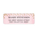 Search for polka dotted return address labels Blush pink