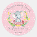 Search for pink elephant thank you stickers It's a girl