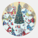 Search for village scene stickers Vintage