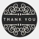 Search for black and white flourish stickers Thank you