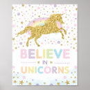 Search for unicorn believe in magic posters For kids