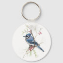 Search for blue jay round key rings Watercolor