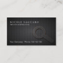 Search for magnifying glass business cards Investigation