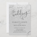 Search for silver glitter wedding invitations Elegant