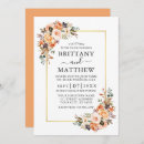 Search for burnt orange gold wedding invitations Watercolor floral
