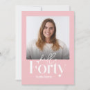 Search for pink 40th birthday invitations Simple