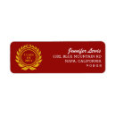 Search for red and gold return address labels Luxury