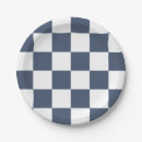 Search for blue and white checked paper plates Chequerboard