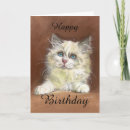 Search for white cat birthday cards Fluffy