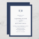 Search for monograms wedding invitations Navy