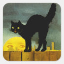 Search for vintage halloween black cat stickers Illustration