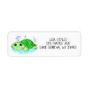 Search for green turtle return address labels Cartoon