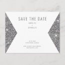 Search for glitter save the date postcards White