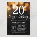 Search for 20th birthday invitations Gold glitter sparkle