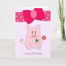 Search for pink pig birthday cards Pigs