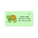 Search for green turtle return address labels Illustration