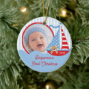 Search for nautical baby christmas tree decorations Sailboat