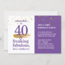 Search for funny 40th birthday invitations Modern