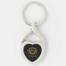 Search for gold heart key rings Black and gold