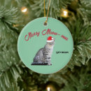 Search for white cat christmas tree decorations Santa